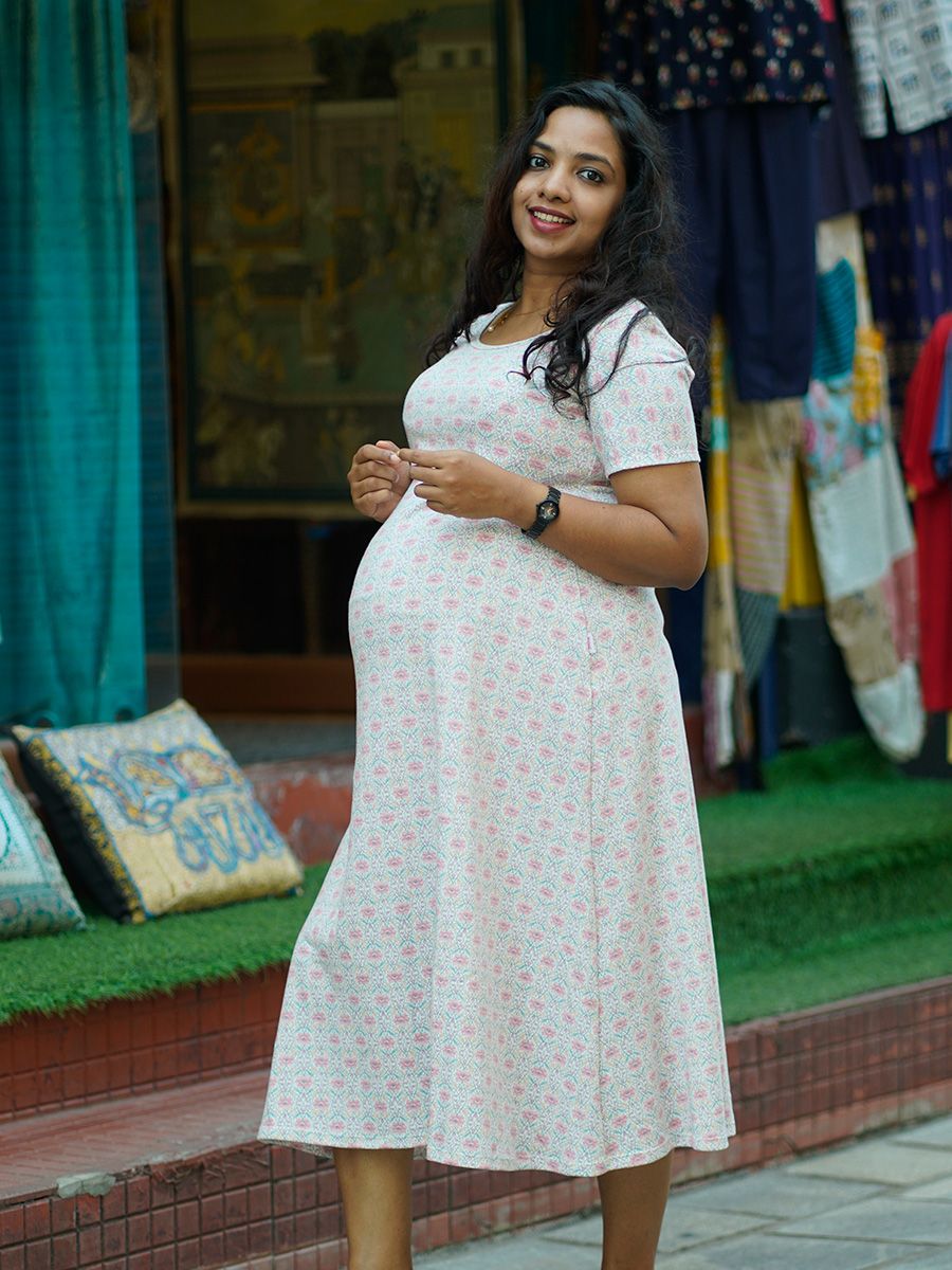 Maternity Short Zipless Dress-  Gilda Ash