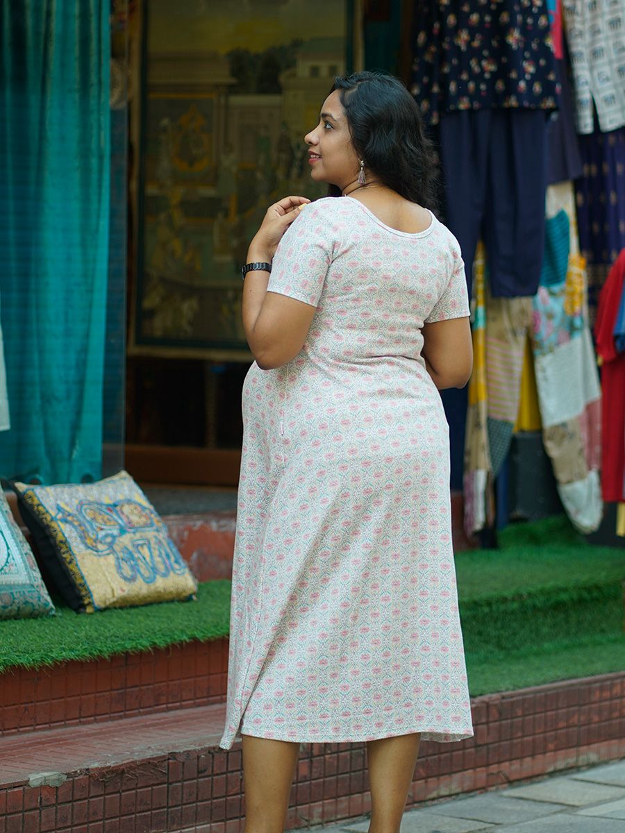 Maternity Short Zipless Dress-  Gilda Ash