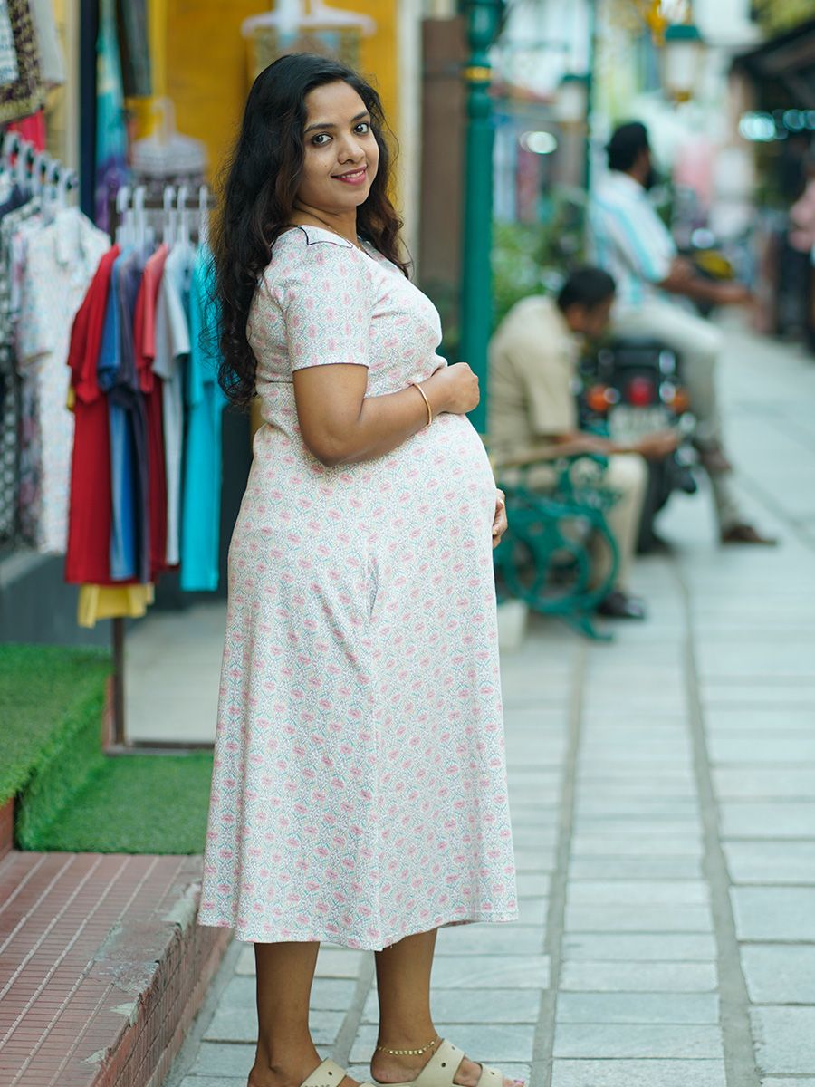 Maternity Short Zipless Dress-  Gilda Ash