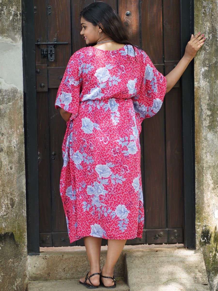 Maternity Short Night Gown- Kaftan (Red)