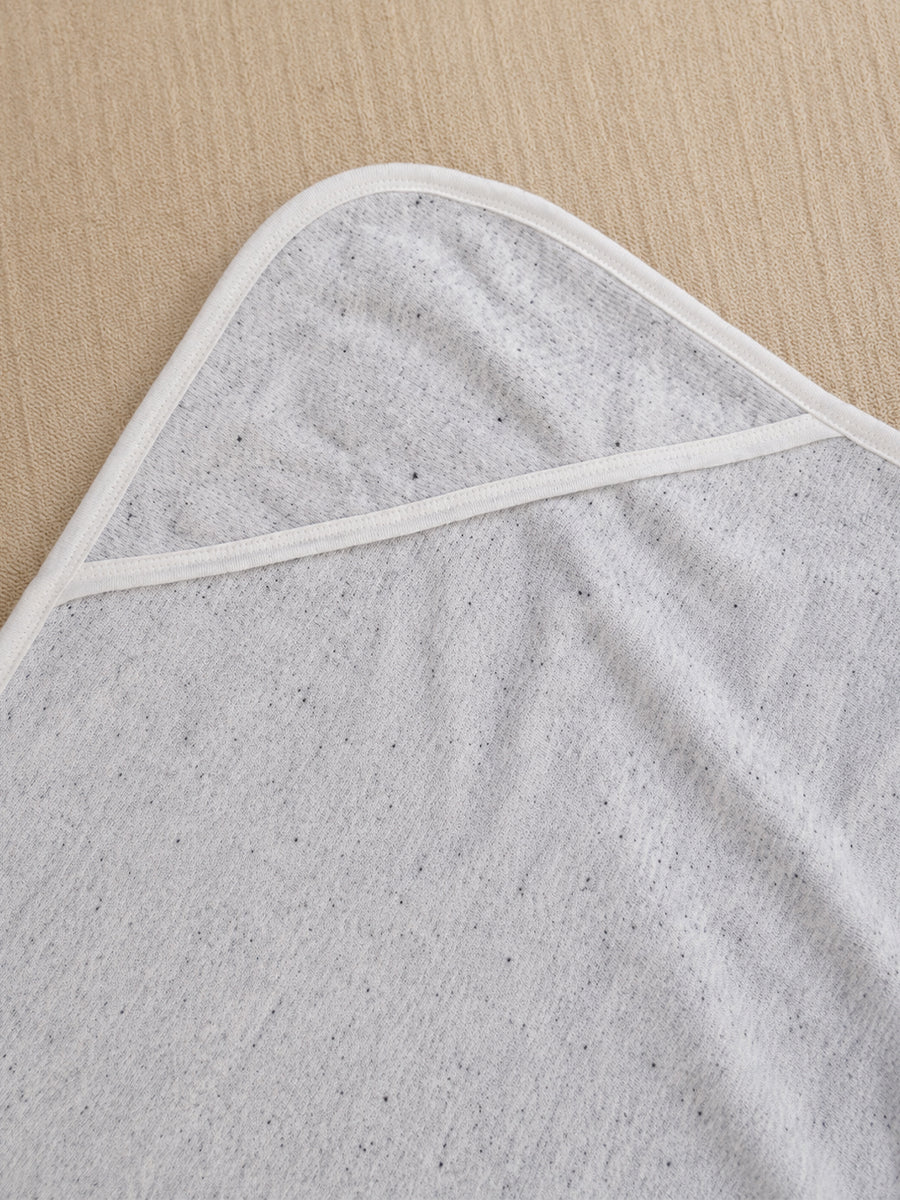 Ziva Premium Soft Terry Hooded Baby Towel | Light Grey | Plain Colour | Soft, Highly Absorbent & Quick Dry