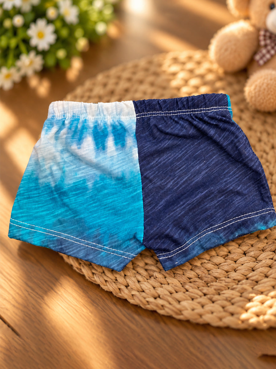 Ziva Baby Shorts Combo – Premium Knitted Cotton – Pack of 2 | Multicolour Tie-Dye