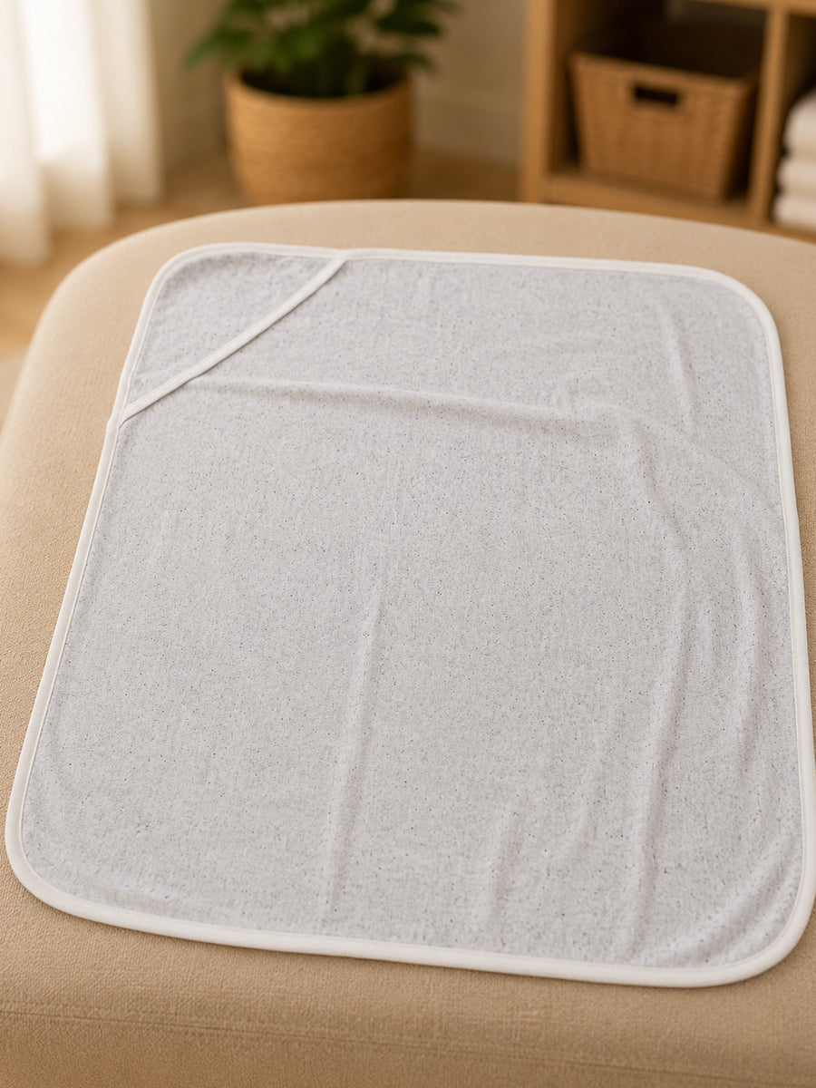 Ziva Premium Soft Terry Hooded Baby Towel | Light Grey | Plain Colour | Soft, Highly Absorbent & Quick Dry