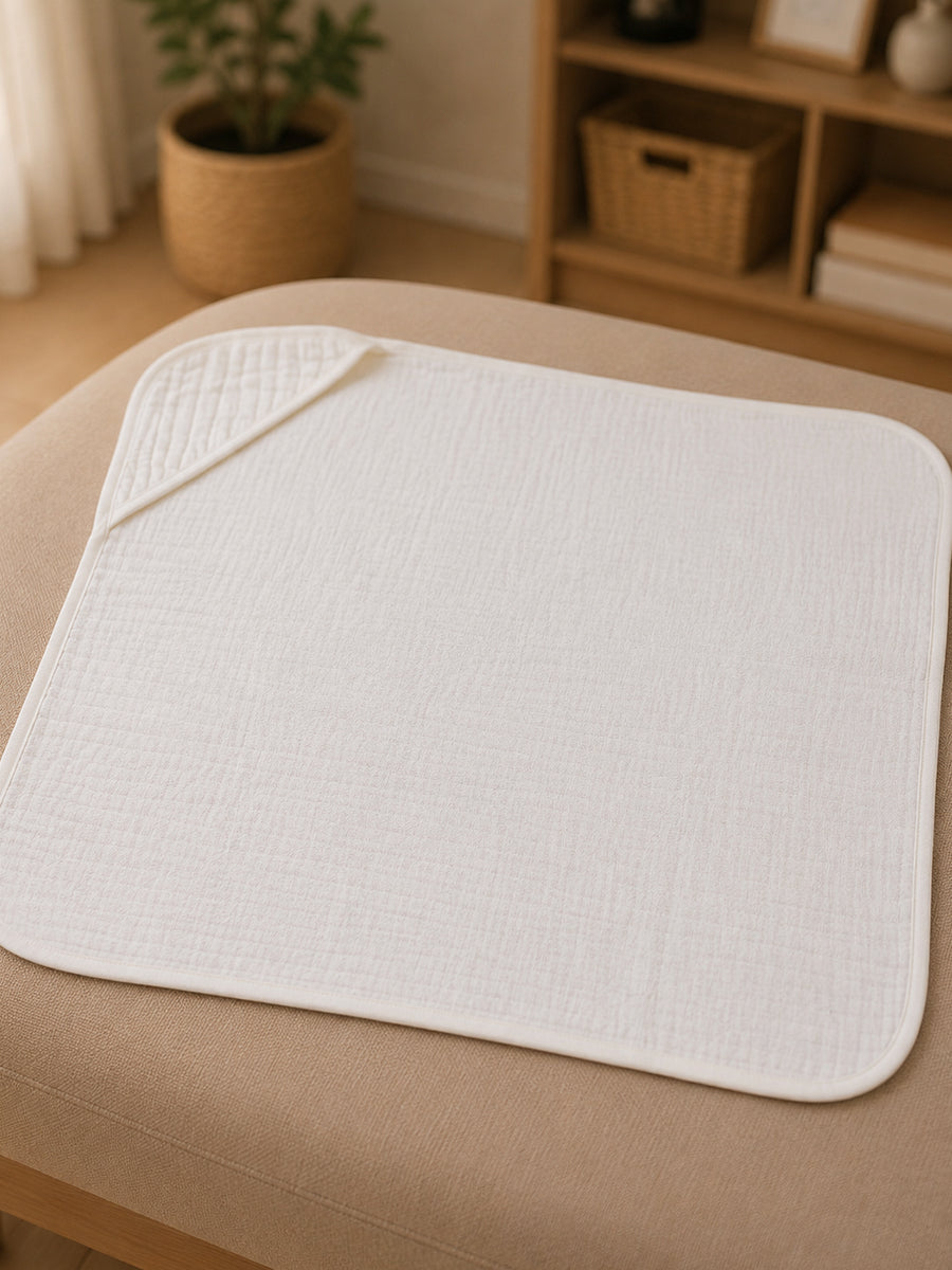 Ziva Premium Quilted Hooded Baby Towel | Off White | Plain Colour | Soft, Absorbent & Quick Dry