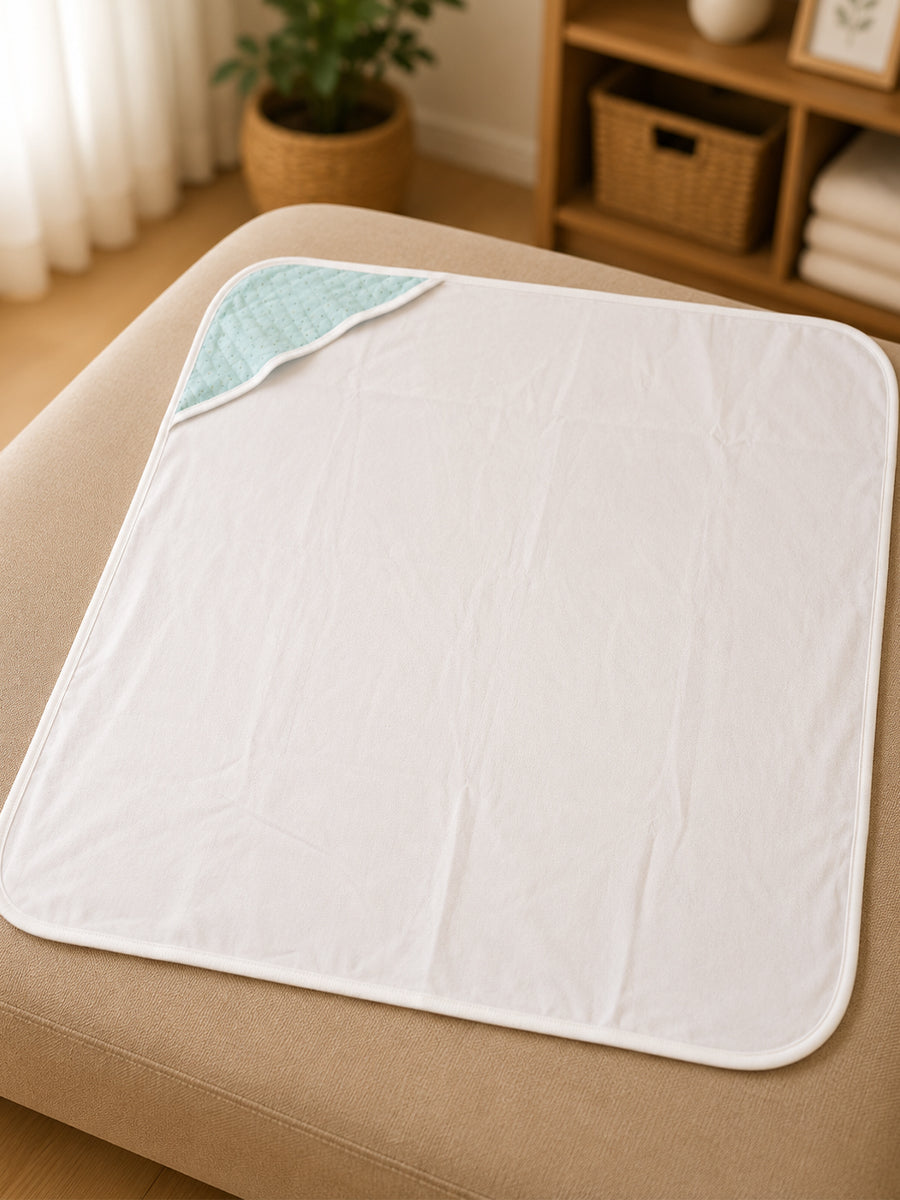 Ziva Premium Quilted Hooded Baby Towel | Seafoam Green with Small Polka Dots | Soft, Absorbent & Quick Dry
