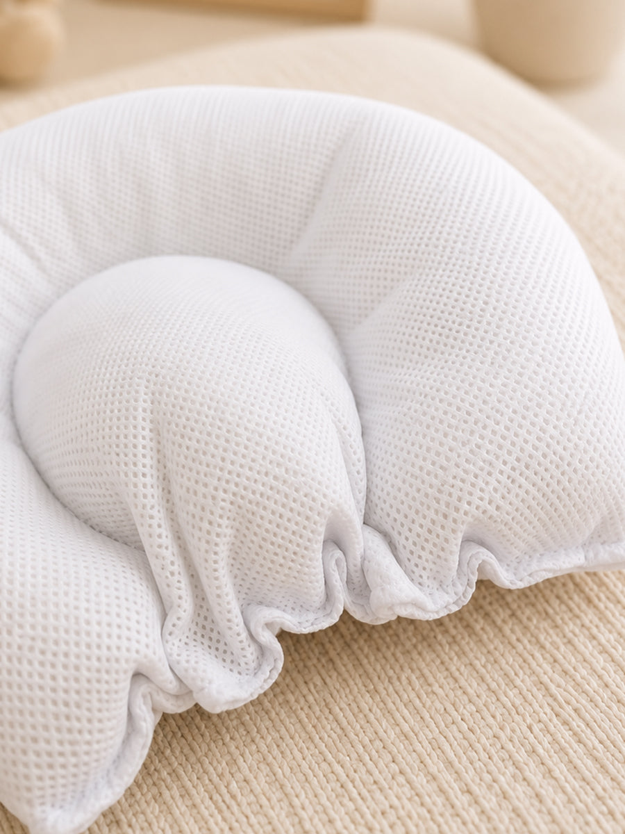 Ziva Baby Head Support Pillow | Soft Cotton Cover | Lightweight Ergonomic Design | Floral Print