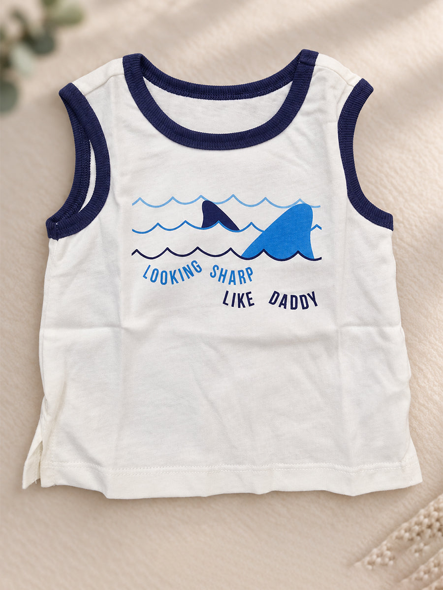 Baby Cotton Sleeveless T-Shirt Combo – Pack of 3 | Assorted Printed Tops | 3–6 Months| Ziva Collected | Carefully Selected for Your Little One