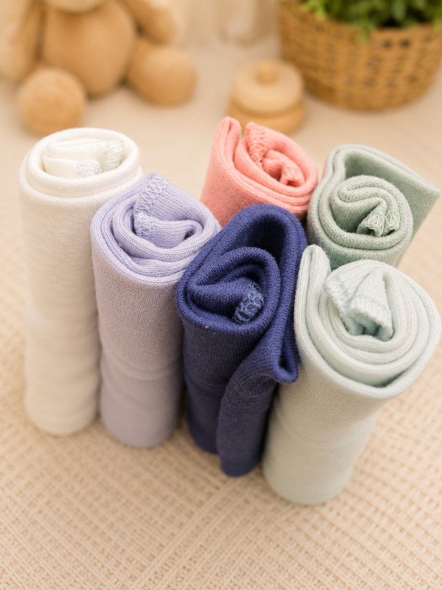 Ziva Baby Knitted Cotton Multipurpose Wipes & Kids Handkerchief – Earthy Pastel | 11" × 11" | Pack of 6