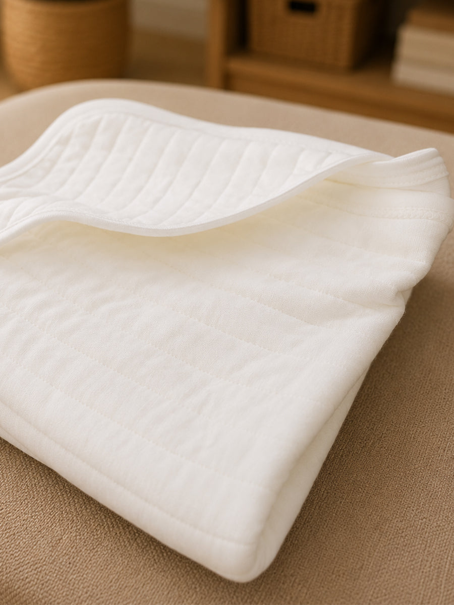Ziva Premium Quilted Hooded Baby Towel | Off White | Plain Colour | Soft, Absorbent & Quick Dry