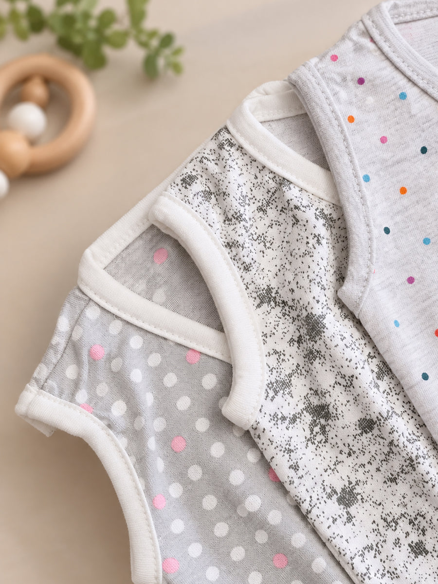 Ziva Knitted Cotton Front Tie Printed Jabla – Pastel & Monochrome Print Collection | 3 Pieces