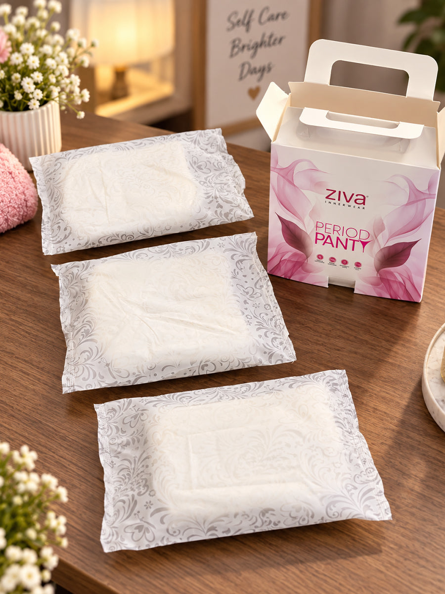 Ziva Premium Super Absorbent Period Panty – 3 Piece Pack | 360° Leakage Protection & Full-Back Coverage