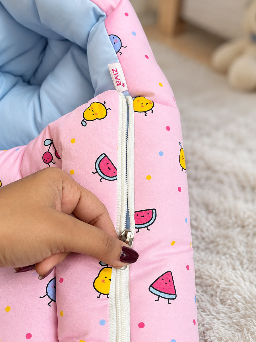 Double Shade Baby Bed Fruit Print