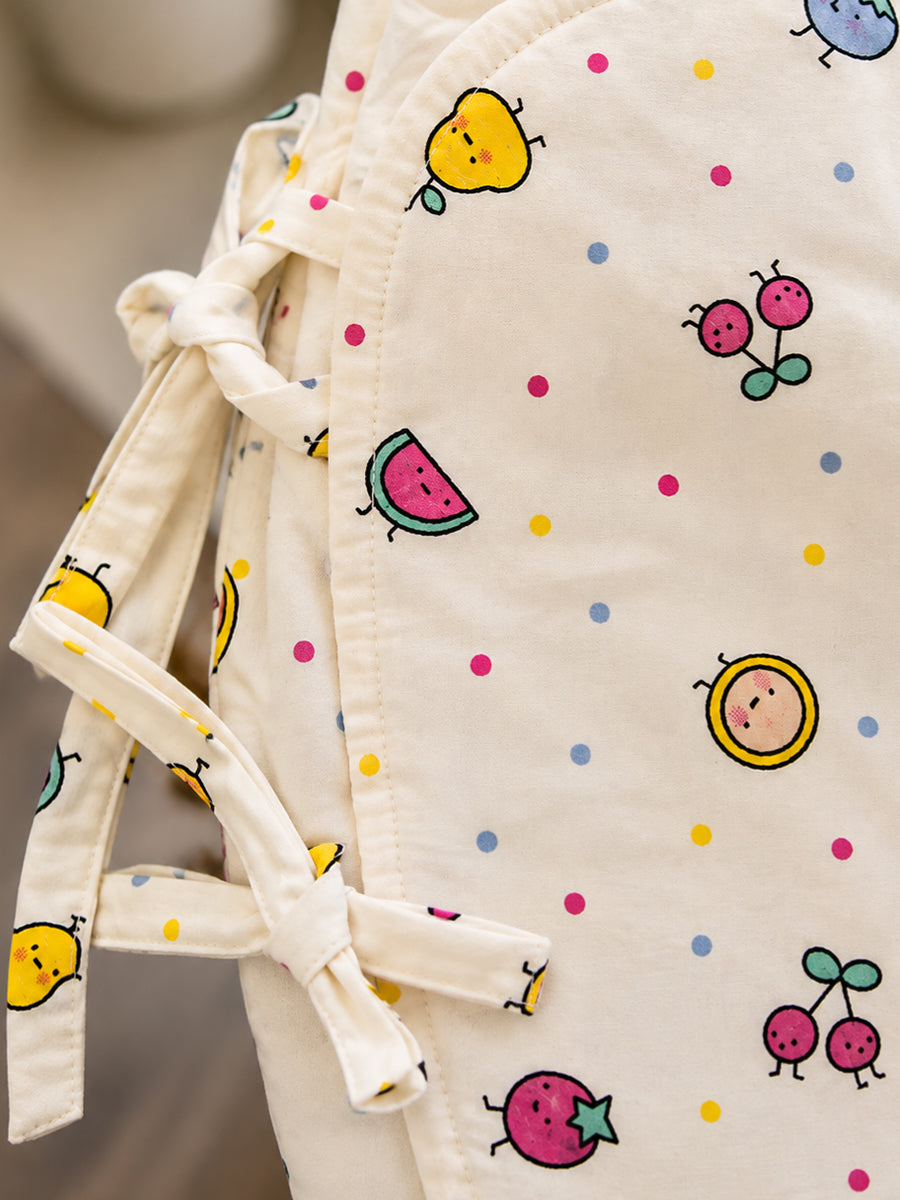 Ziva Cotton Baby Egg Wrap with Hood | Adjustable Side Tie | Double Shade | Soft Cream with Butter Cream | Hooded Baby Wrapper