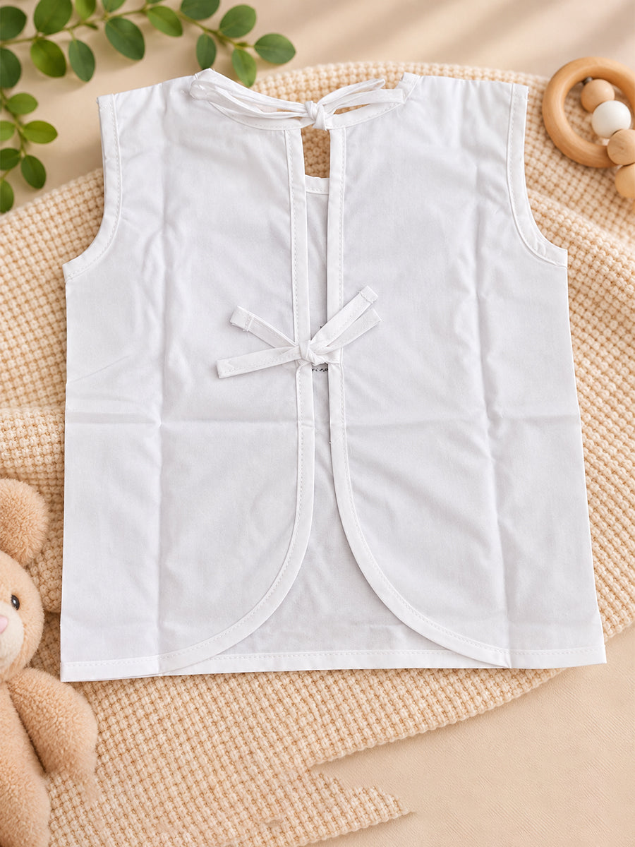Ziva Premium Cotton Embroidery Jabla – Back Tie Newborn Baby Wear | Cute Animal Embroidery | 6 Pieces