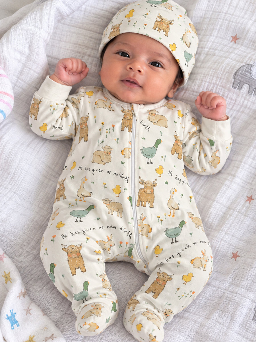 Baby Cotton Front Open Frock – Rani Pink & White | Floral Embroidered Yoke | Ziva Collected | Carefully Selected for Your Little One