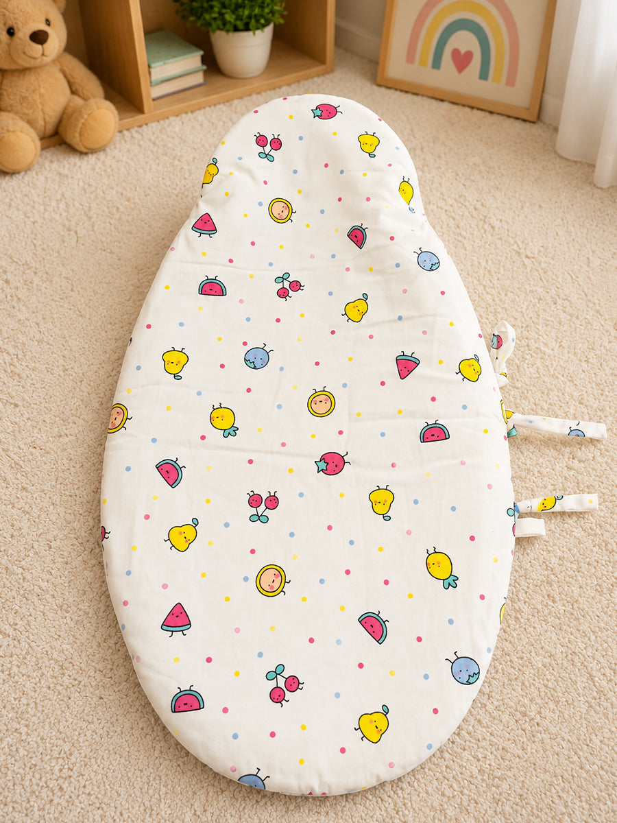 Ziva Cotton Baby Egg Wrap with Hood | Adjustable Side Tie | Double Shade | Soft Cream with Butter Cream | Hooded Baby Wrapper