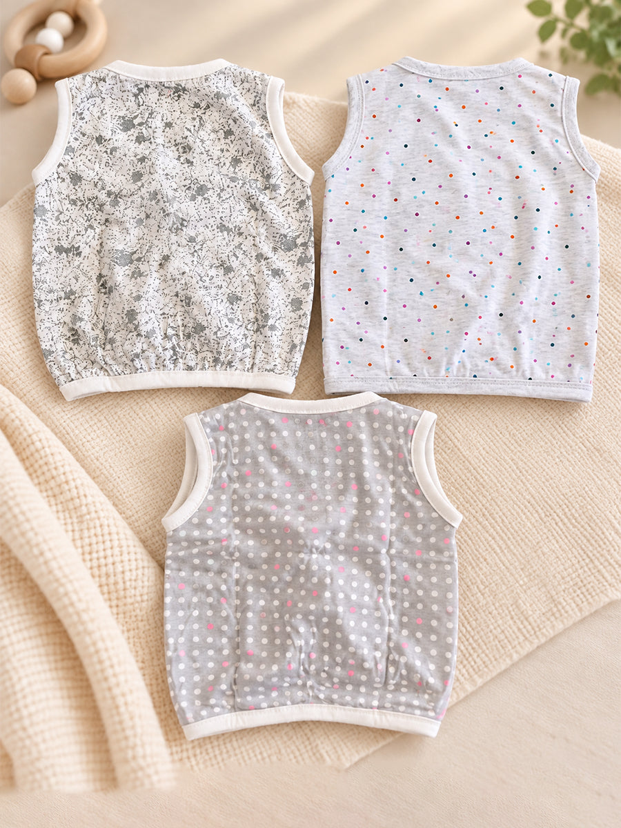 Ziva Knitted Cotton Front Tie Printed Jabla – Pastel & Monochrome Print Collection | 3 Pieces
