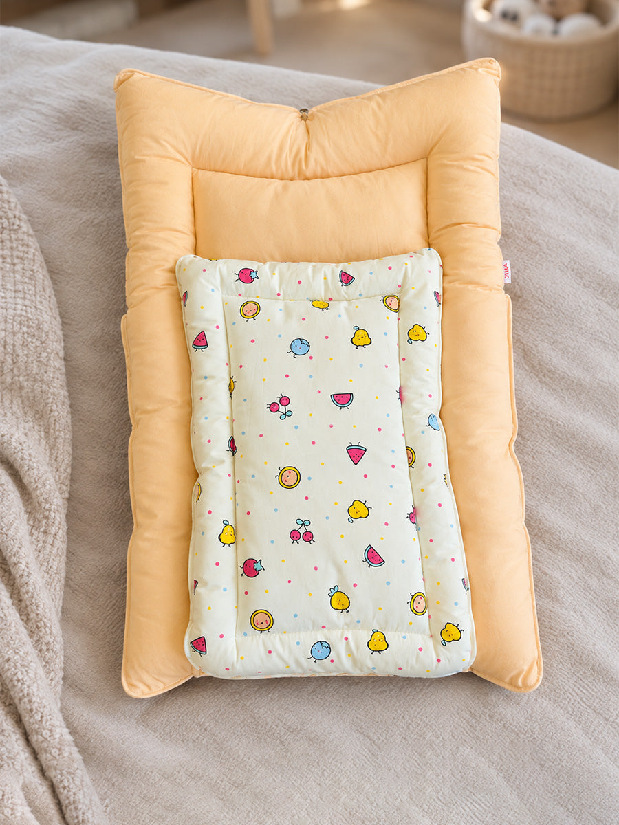 Ziva Double Shade Baby Bed Fruit Print Yellow