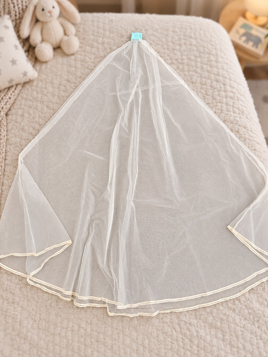 Ziva Baby Cradle – Fruity Friends Cream | Premium Cotton Cloth Cradle with Aqua Blue Mosquito Net, Hanger & S-Hook