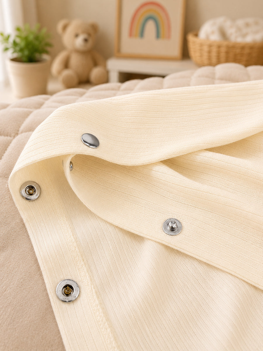 Ziva Multipurpose Nursing Cover – Premium Knitted Cotton Breastfeeding Cover with Press Buttons | Cream