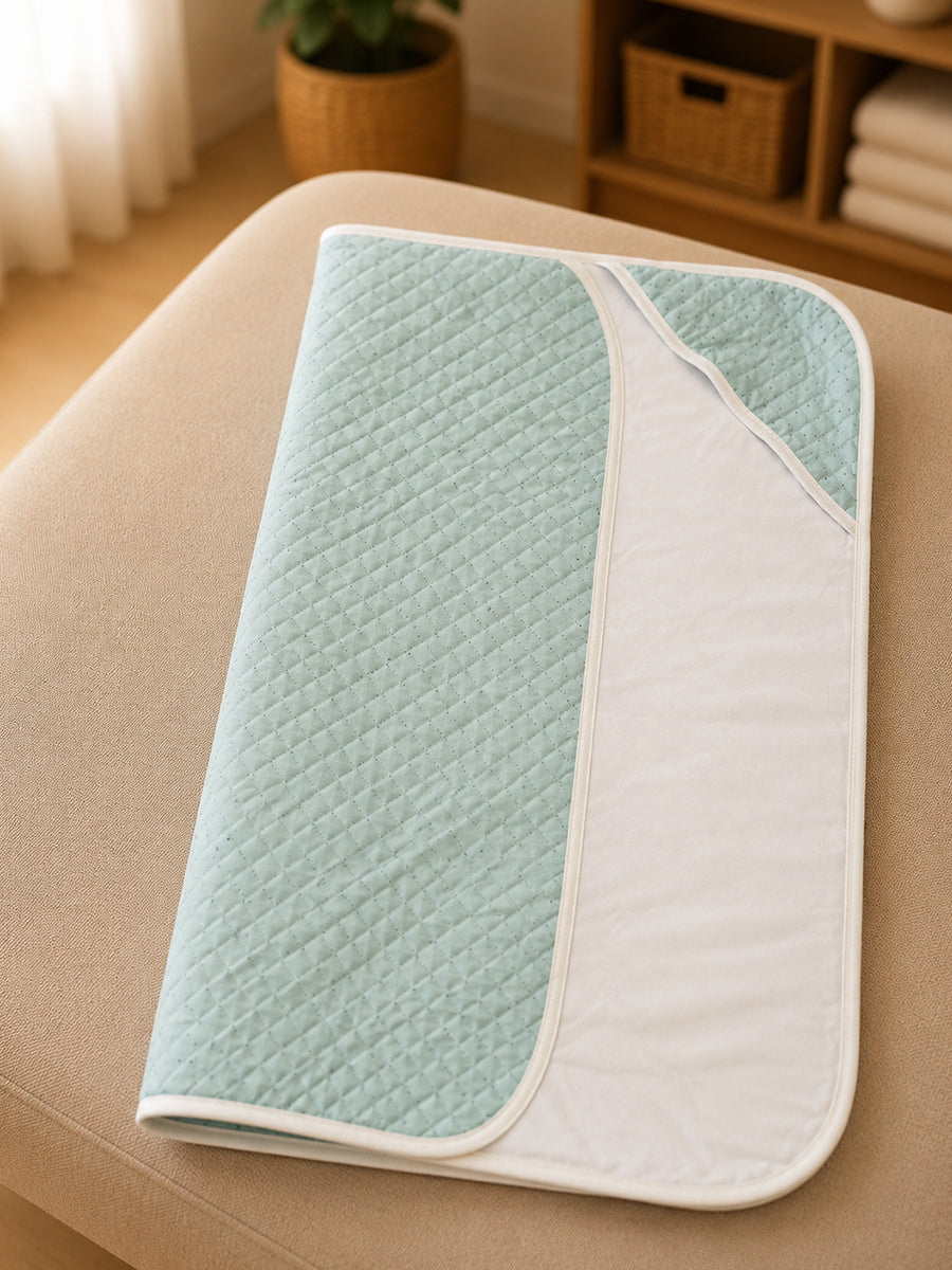 Ziva Premium Quilted Hooded Baby Towel | Seafoam Green with Small Polka Dots | Soft, Absorbent & Quick Dry