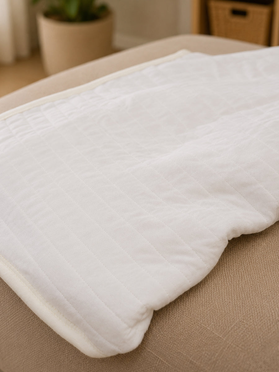 Ziva Premium Quilted Hooded Baby Towel | Off White | Plain Colour | Soft, Absorbent & Quick Dry