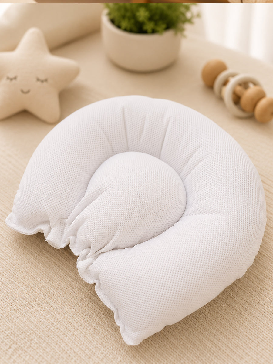 Ziva Baby Head Support Pillow | Soft Cotton Cover | Lightweight Ergonomic Design | Floral Print