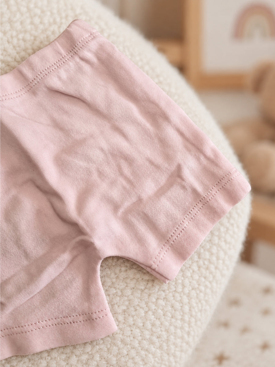 Ziva Baby Jabla & Nicker Set – White & Baby Pink | Knitted Cotton | Front Press-Button Open | 1 Jabla + 1 Nicker