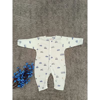 Baby Jumpsuit Boy- Blue Vehicle Print