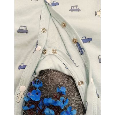 Baby Jumpsuit Boy- Blue Vehicle Print