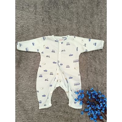 Baby Jumpsuit Boy- Blue Vehicle Print