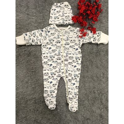 Sleepsuit/Cap- Boy(Vehicle print)