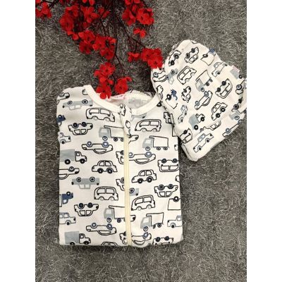 Sleepsuit/Cap- Boy(Vehicle print)