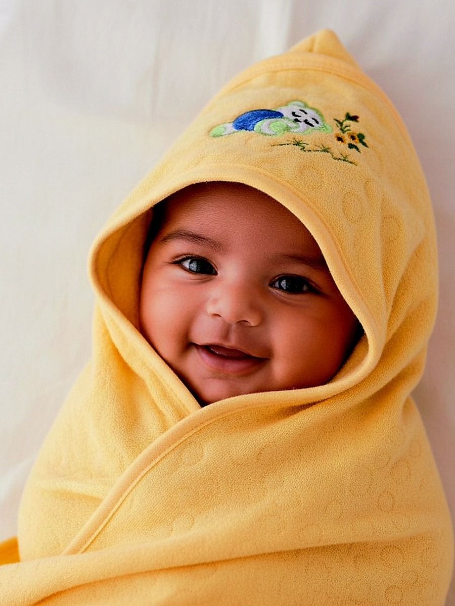 Baby Hood Towel Yellow