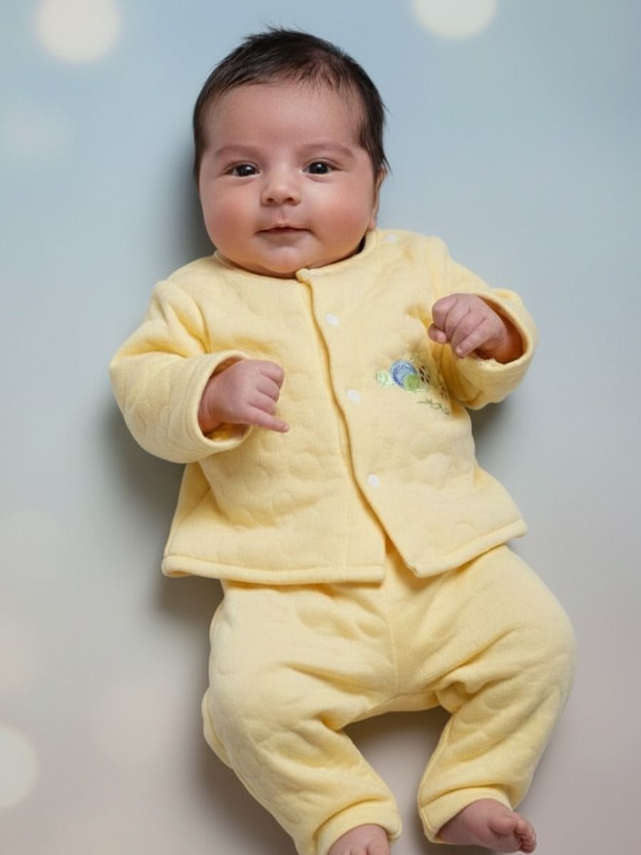 New Born Baby Sweater Top & Pant Yellow