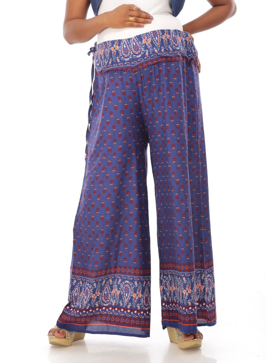 Maternity Palazzo Pants With Adjustable Cord (Kalahasti)