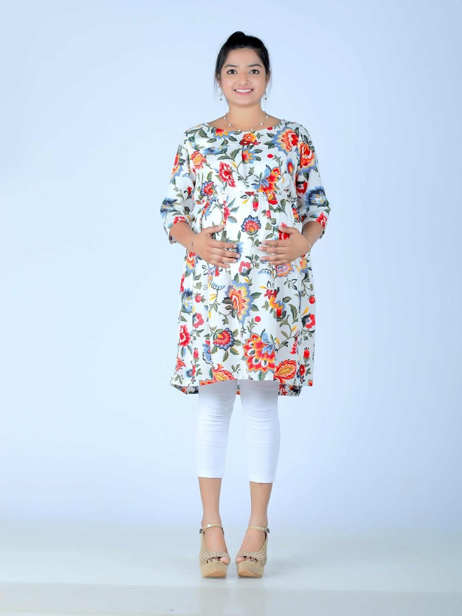 Nursing Top Floral Printed (Pyar Offwhite)