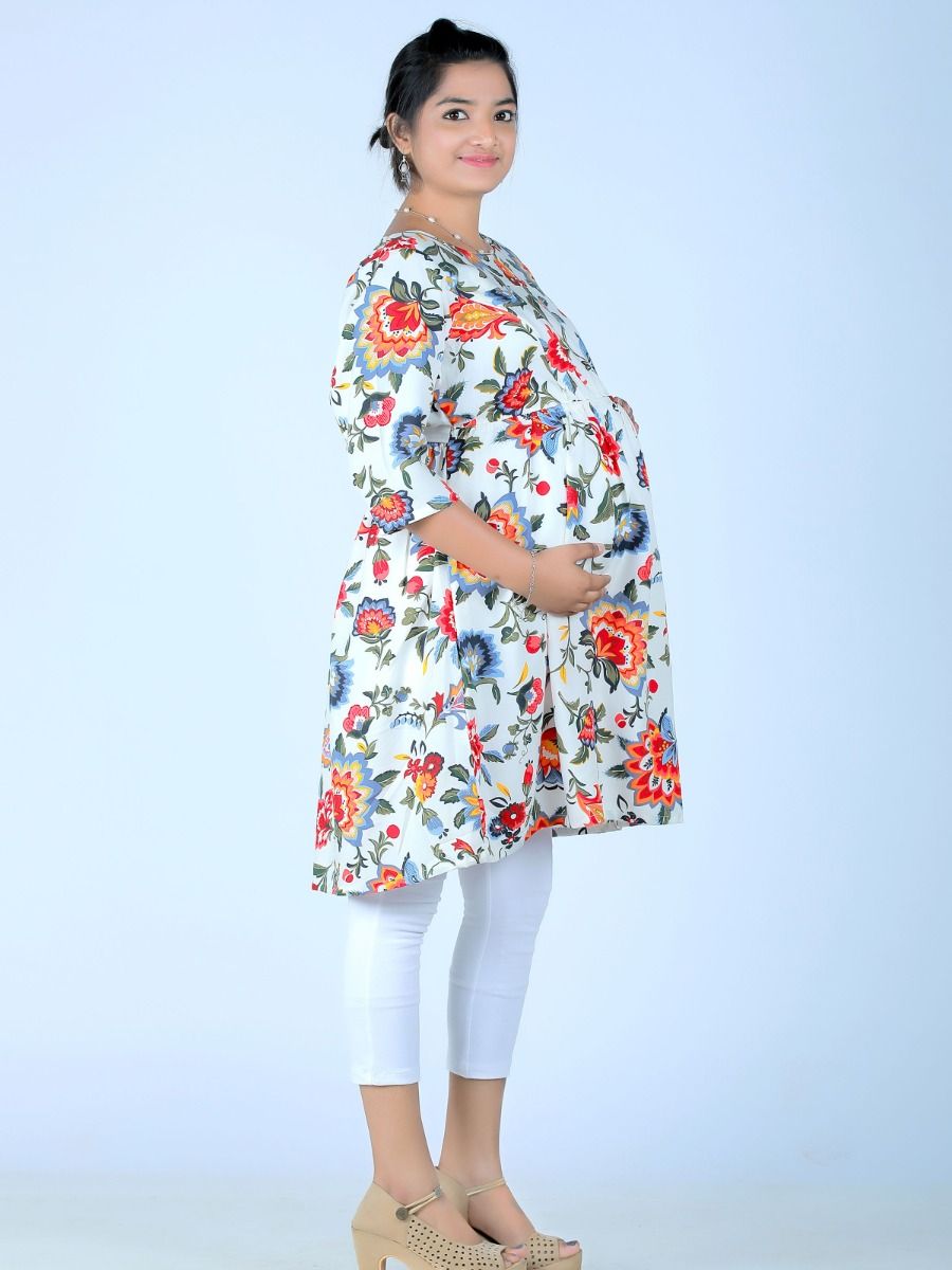 Nursing Top Floral Printed (Pyar Offwhite)