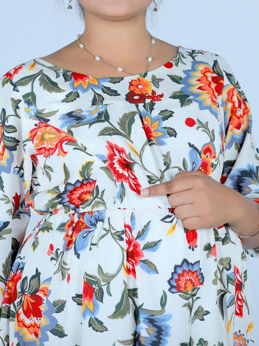 Nursing Top Floral Printed (Pyar Offwhite)