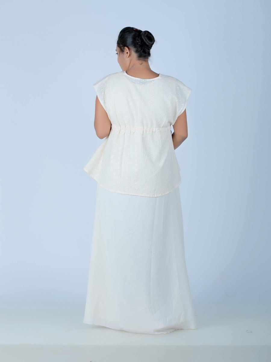 Maternity Maxi Dress with Hakoba Jacket (Linda Peach)