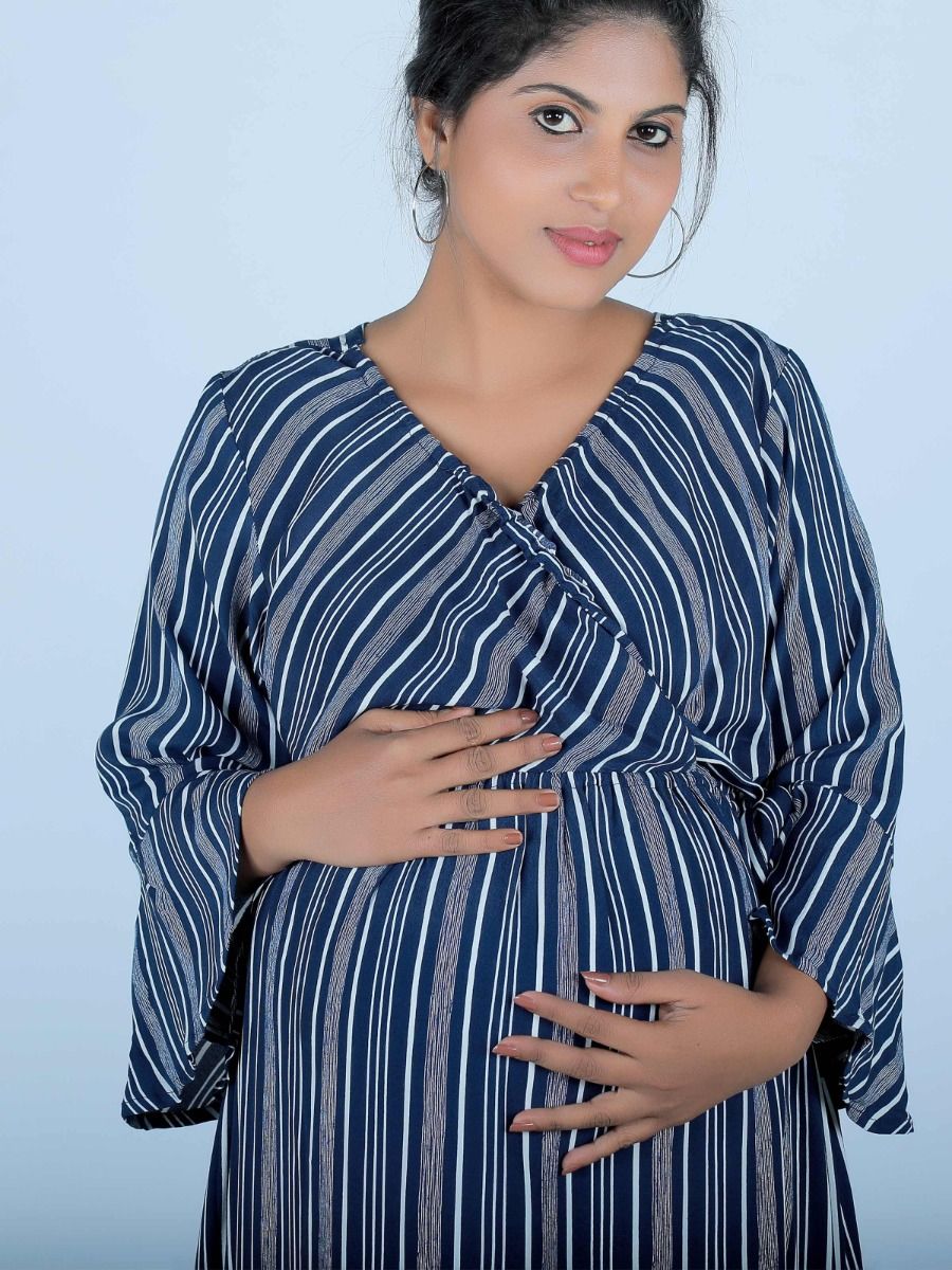 Maternity Maxi Dress (Deeksha Blue)
