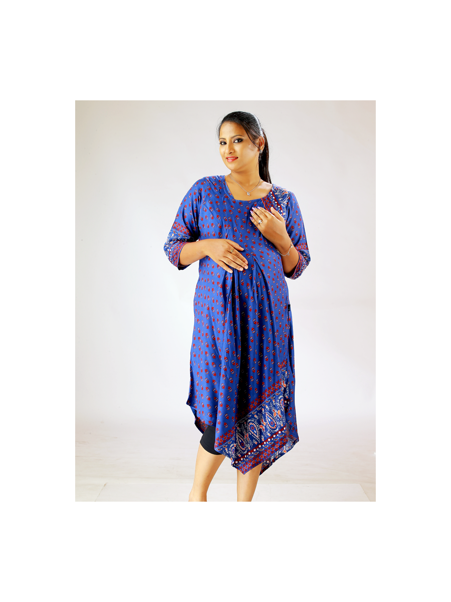 Maternity Kurta Printed (Kriti Blue)