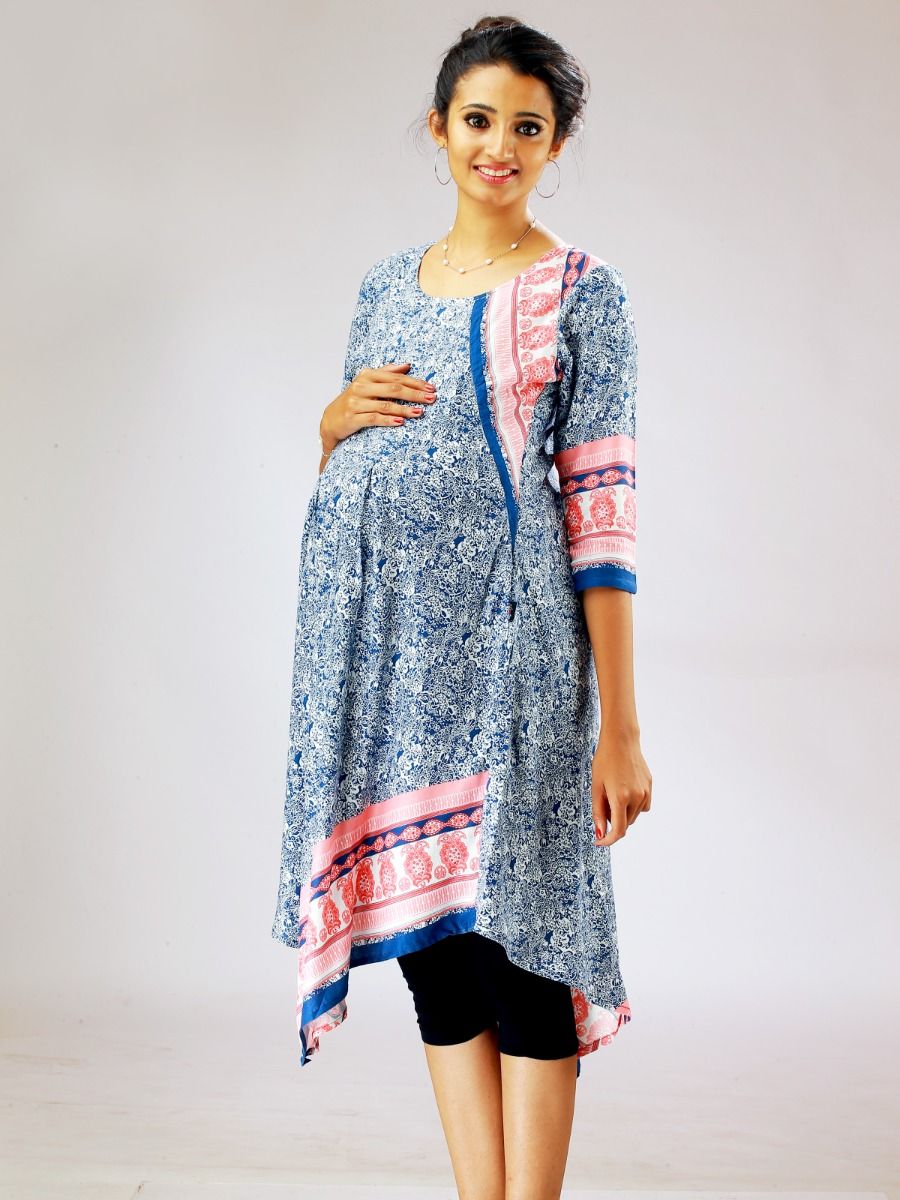 Nursing Kurta Printed (Kriti Pink)