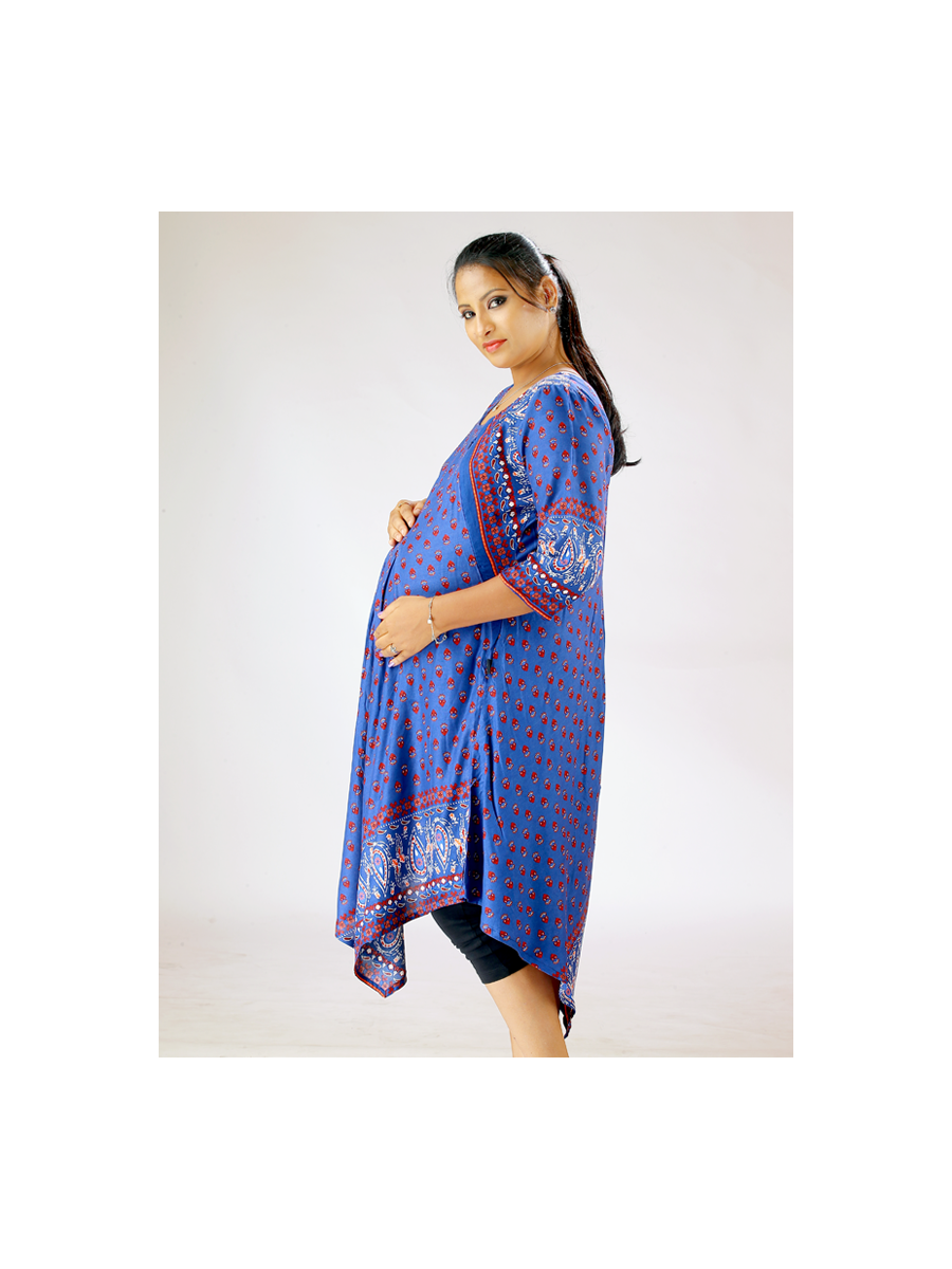 Maternity Kurta Printed (Kriti Blue)