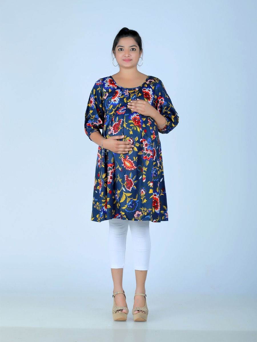 Maternity Top (Nehal Blue)