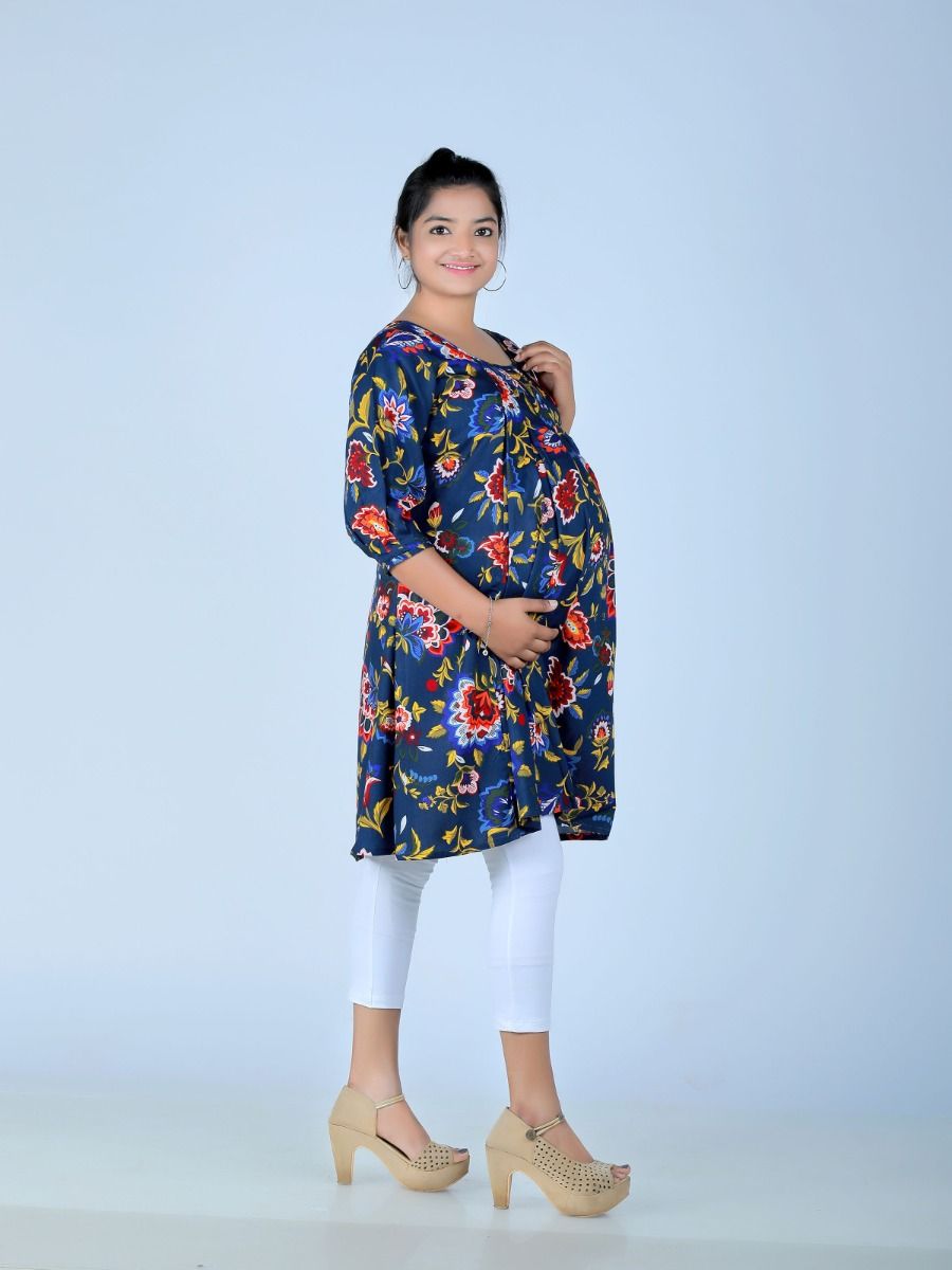 Maternity Top (Nehal Blue)
