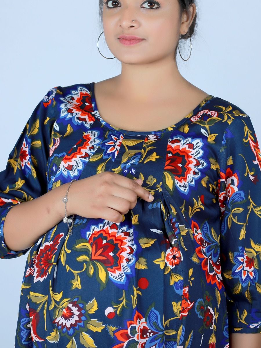 Maternity Top (Nehal Blue)