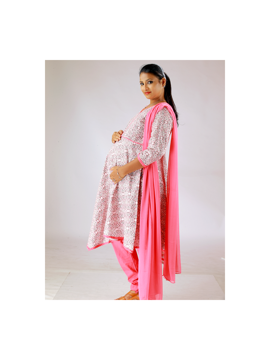 Maternity Salwar Suits Pink Floral (Nigel Flower)