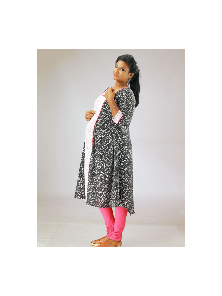 Nursing Salwar Suit Black & Pink (Richa)