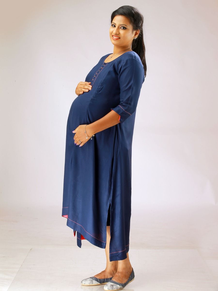 Nursing Top Blue Short Slit (Lax Blue)